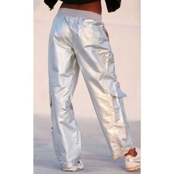 FP Movement OB1870057 Women's Sz S Silver Mesmerize Me Shine Pants - Picture 16 of 16